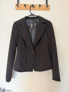 grass collection Black Single-Button Tailored Blazer